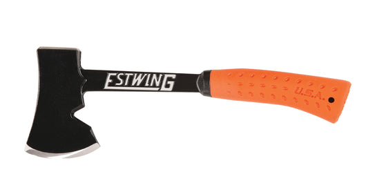 ESTWING Axt mit orange Vinylgriff, 85mm 850g, mit Nylon Schutzhülle | Perfekt für alle Outdoor-Aktivitäten | Zerkleinern von Holzscheiten, kleinen Bäumen und Ästen oder zum Spalten