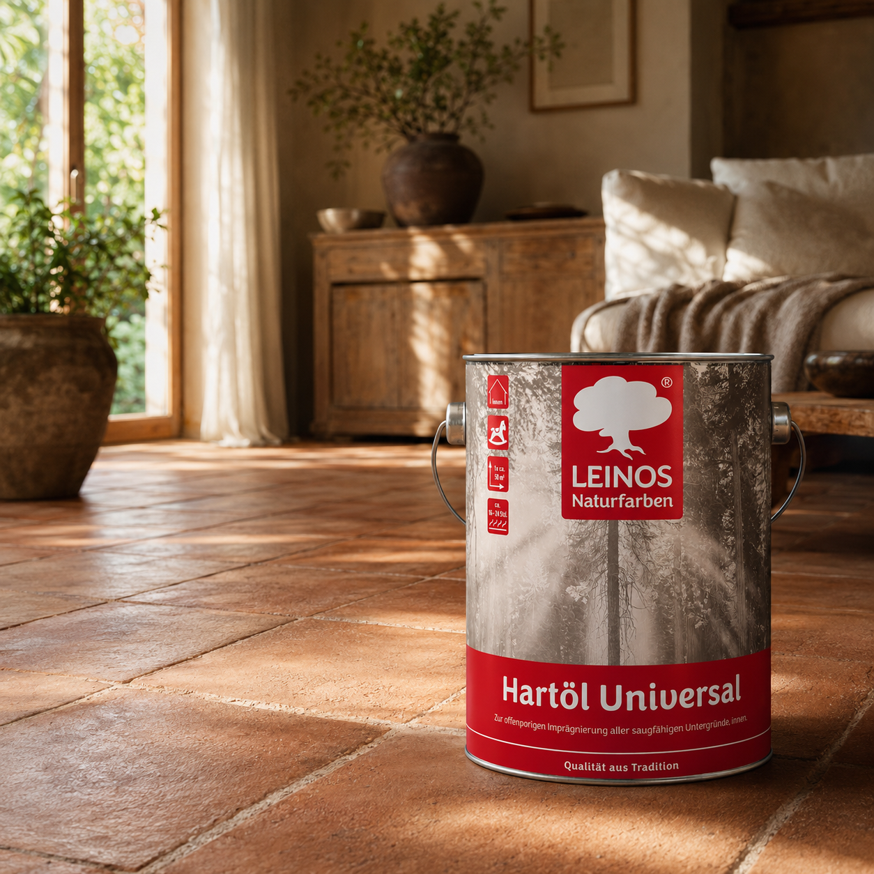 LEINOS 259 Hartöl Universal 2,5 l |Für alle Hölzer im Innenbereich, insbesondere Fußböden, aber auch für Kork | Leicht zu verarbeitende, universelle Grundierung und Endbeschichtung