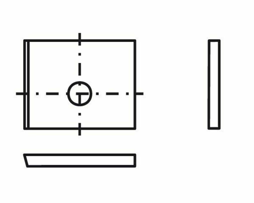 Blankett 5 19,6x15,5x2,0mm d=4,0mm e=6,0mm T03SMG 2 Stück