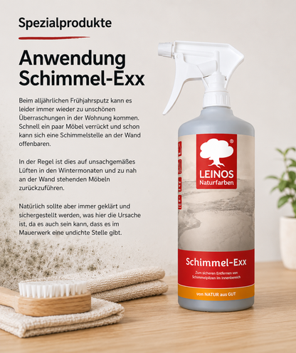 LEINOS 960 Schimmel-Exx 1,00 l Zum sicheren Entfernen von Schimmelpilzen im Innenbereich Ohne Chlorchemie Leicht fließende Flüssigkeit.