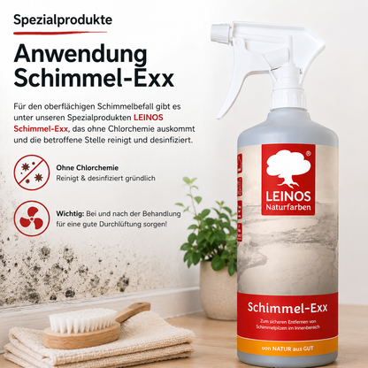 LEINOS 960 Schimmel-Exx 1,00 l Zum sicheren Entfernen von Schimmelpilzen im Innenbereich Ohne Chlorchemie Leicht fließende Flüssigkeit.