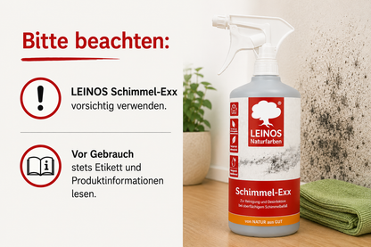 LEINOS 960 Schimmel-Exx 0,5 l Zum sicheren Entfernen von Schimmelpilzen im Innenbereich Ohne Chlorchemie Leicht fließende Flüssigkeit.