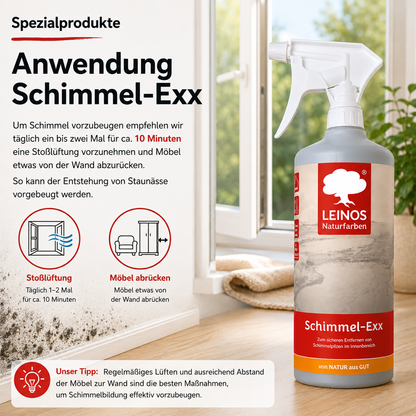 LEINOS 960 Schimmel-Exx 1,00 l Zum sicheren Entfernen von Schimmelpilzen im Innenbereich Ohne Chlorchemie Leicht fließende Flüssigkeit.