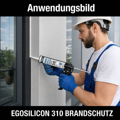 EGOSILICON 310 B1 Brandschutz-Silikon Anthrazit – 20×600 ml Schlauchfolie – schwer entflammbarer 1K-Silikon-Dichtstoff nach DIN 4102 B1 & EN 13501-1 für feuerhemmende Verglasungen und Anschlussfugen
