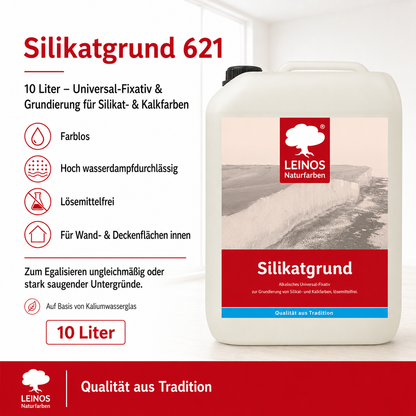 LEINOS 620 Tiefengrund 10,0 L | für stark oder unterschiedlich saugende Wandflächen | Sehr hoch dampfdurchlässig | Farbton nach der Trocknung: nahezu farblos