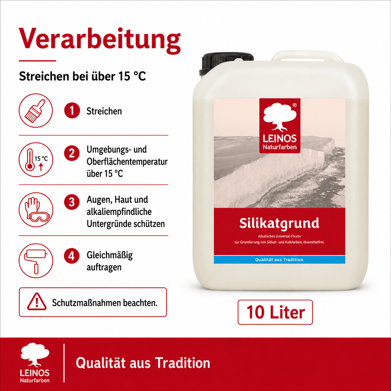 LEINOS 620 Tiefengrund 10,0 L | für stark oder unterschiedlich saugende Wandflächen | Sehr hoch dampfdurchlässig | Farbton nach der Trocknung: nahezu farblos