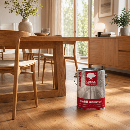 LEINOS 259 Hartöl Universal 2,5 l |Für alle Hölzer im Innenbereich, insbesondere Fußböden, aber auch für Kork | Leicht zu verarbeitende, universelle Grundierung und Endbeschichtung