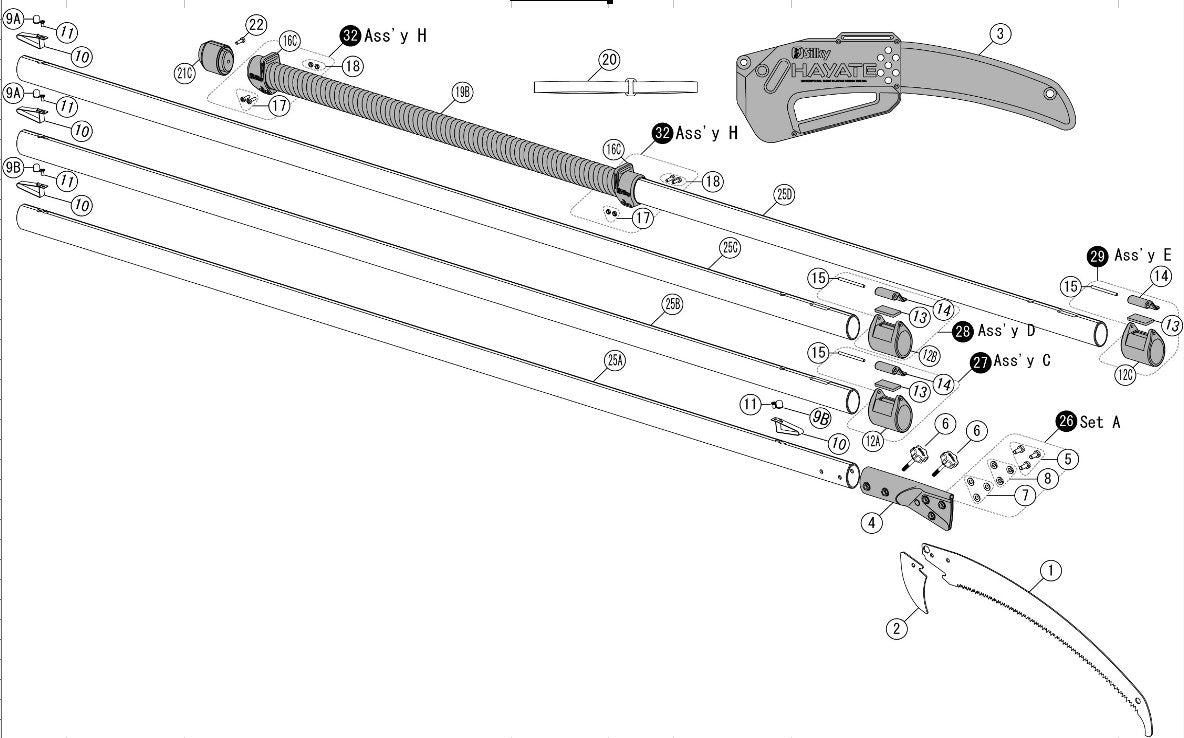 Druckknopf mittel, Hayate