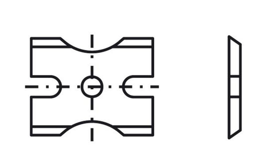 Blankett 8 20x16x2,0mm d=3,2mm R=5-8 T10MG 4 Stück