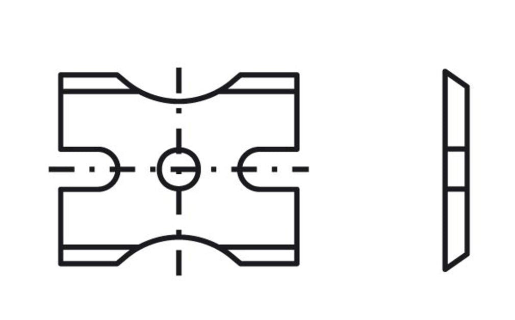 Blankett 8 20x16x2,0mm d=3,2mm R=5-8 T03SMG 2 Stück