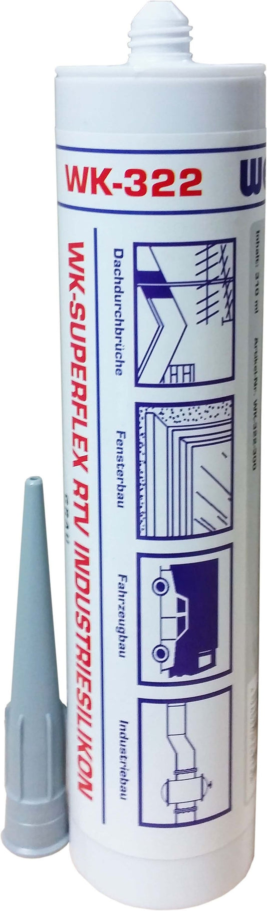 Wekem WK 322 Superflex Industriesilikon grau 310 ml