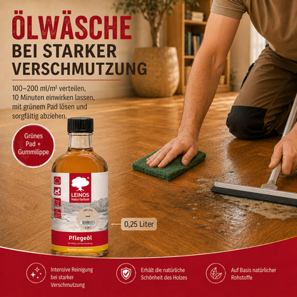 LEINOS 285 Pflegeöl 202 Weiß 0,25 Liter | Zur Behandlung aller geölten und gewachsten Flächen wie Holz, Kork und Linoleum im Innenbereich |