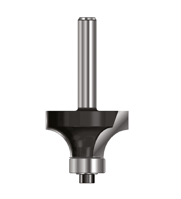 Abrundfräser Hartmetall (Hm), Schaft (C) 8x30 Mm, Durchmesser (A) 17mm, B 9mm, R 3 Mm, mit Kugellager