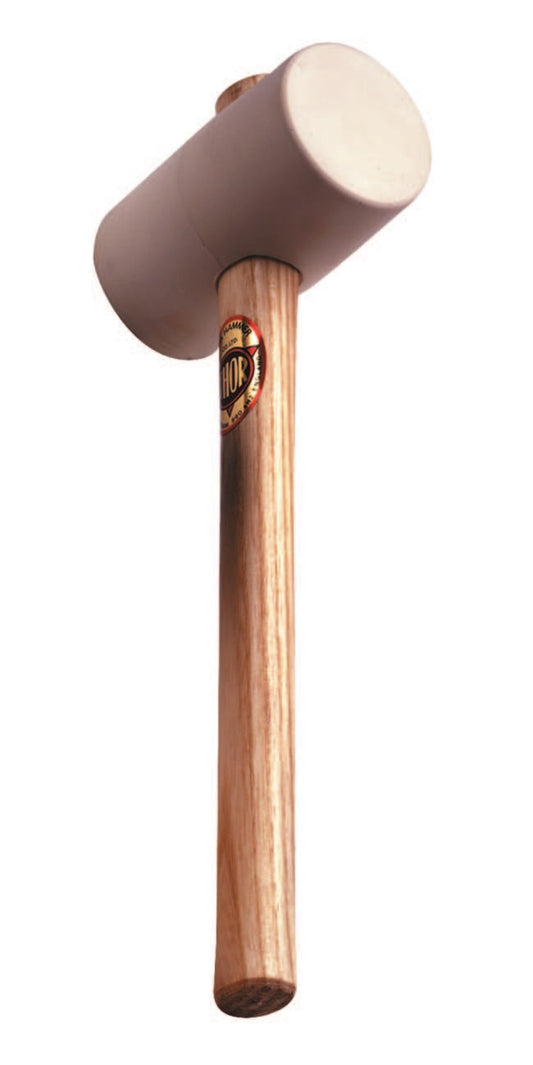 THOR Weissgummi Hammer, Rund Ø x l 61 x 113 mm, 525 g, mit Holzstiel