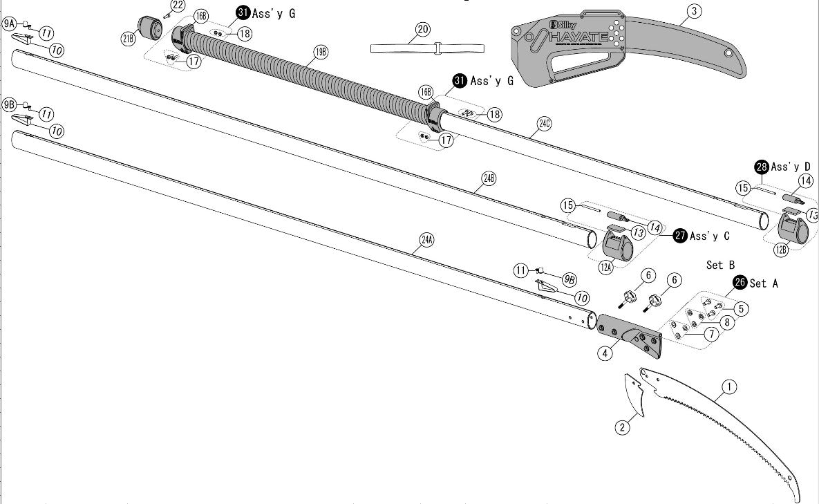 Fixierungsschraube für Sprungmechanik Hayate