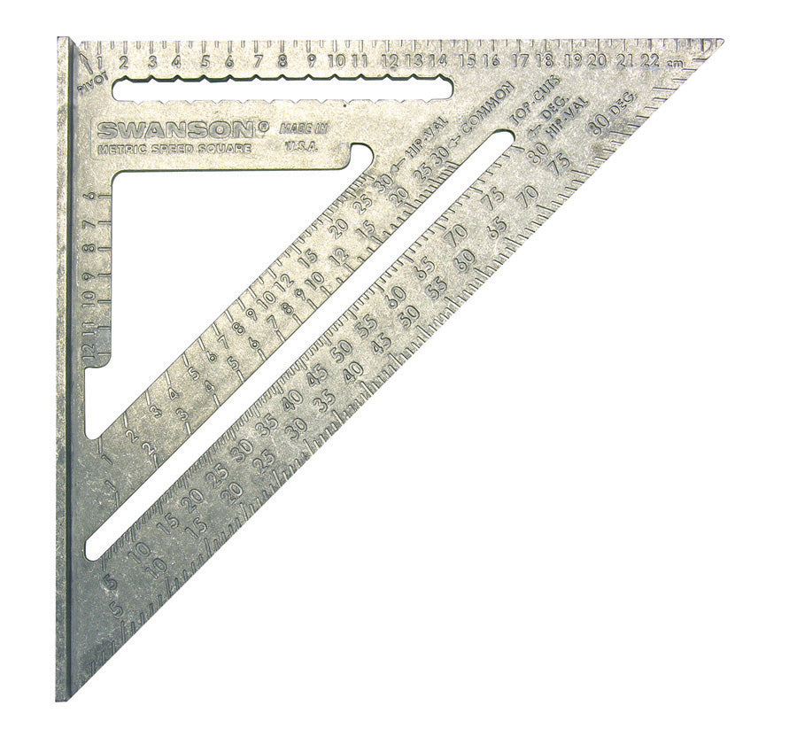 SWANSON Aluminium Dachdeckerwinkel, 250mm, 425g Metric Speed Winkel, Made in USA